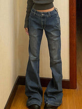Vintage Distressed Low Rise Schlagjeans